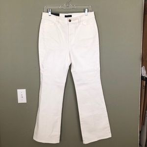 Ann Taylor High Rise Flare White Jeans